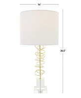 Rosemary Lane 27" Metal Abstract Overlapping Ring Accent Lamp with Elevated Square Glass Base