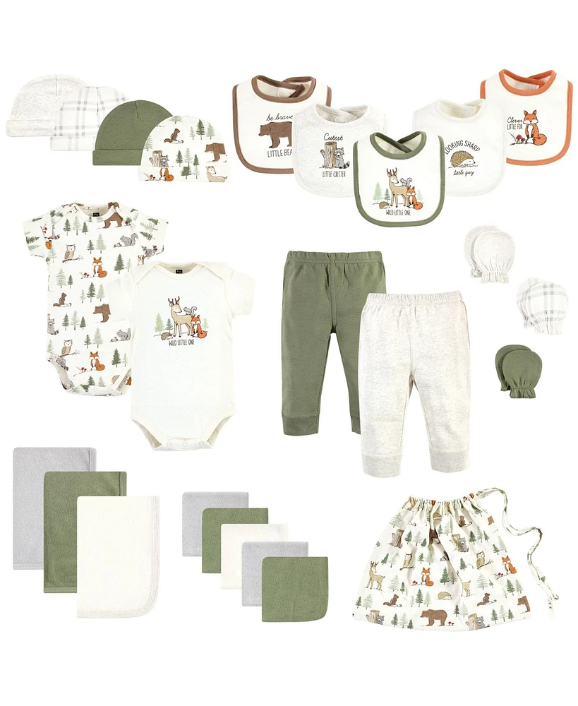 Hudson Baby Baby Boys Hudson Layette Starter Set 25pc, Forest Animals, 0-6 Months