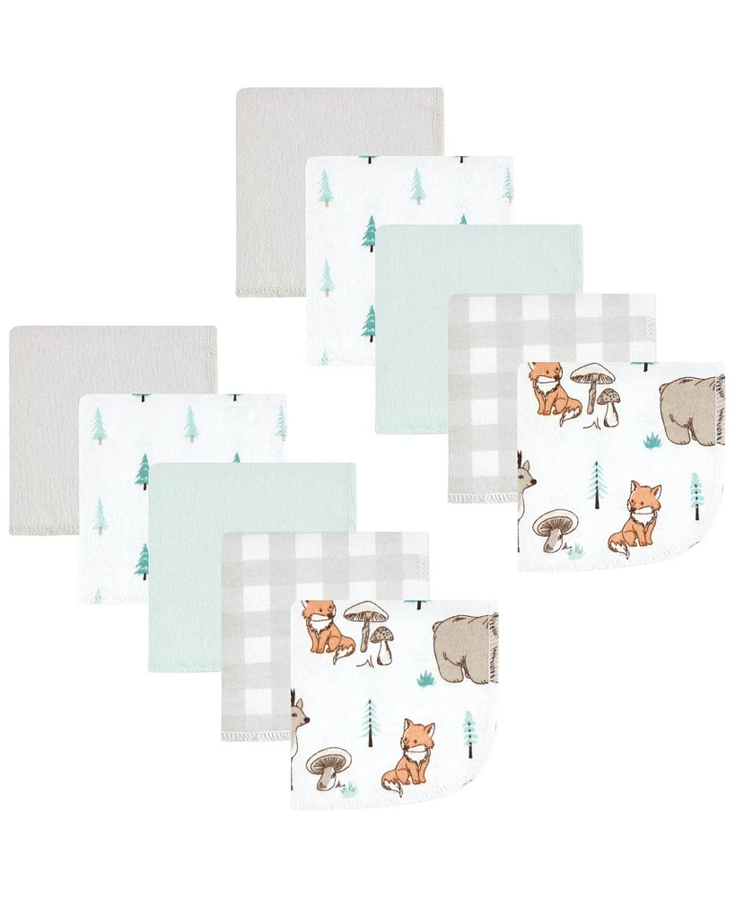 Hudson Baby Flannel Washcloths, Neutral Woodland Pals 10Pk, One Size