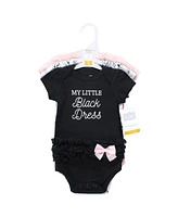 Hudson Baby Baby Girls Cotton Bodysuits, Toile Black Dress