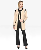 Karl Lagerfeld Paris Women's Contrast-Trim Button-Down Cardigan