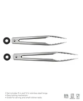 Tovolo Elements 9" 12" Stainless Steel Tongs, Set of 2