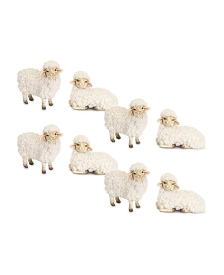 Slickblue Happy Tabletop Sheep Figurine (Set of 8)