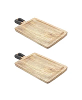 Slickblue Mango Wood Cutting Board Style Tray (Set of 2)