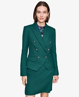 Karl Lagerfeld Paris Women's Tweed Double Breasted Blazer