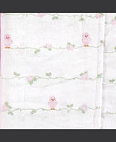 Luvable Friends Infant Girl Cotton Flannel Burp Cloths and Receiving Blankets, -Piece, Bird