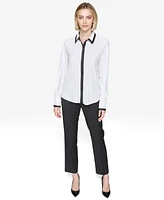 Karl Lagerfeld Paris Women's Contrast-Trim Shirt