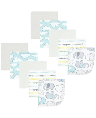 Hudson Baby Flannel Washcloths, Neutral New Elephant 10Pk, One Size