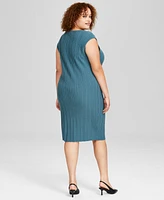 And Now This Trendy Plus Rib-Knit Sleeveless Dress, Created for Macy's