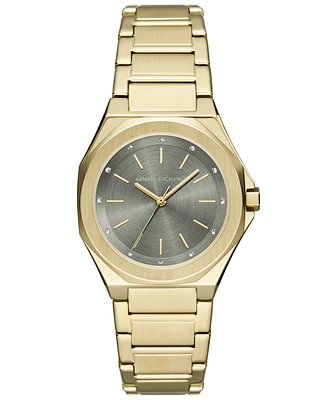 A|X Armani Exchange Women's Quartz Three-Hand Gold Stainless Steel 34MM