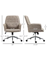 Vinsetto Mid-Back Tufted Microfiber Office Computer Swivel Chair,