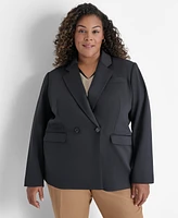 Dkny Plus Double Breasted Notch-Collar Jacket