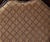 Luxury Brown Fabric Dining Chairs (Set of 6) Black Legs