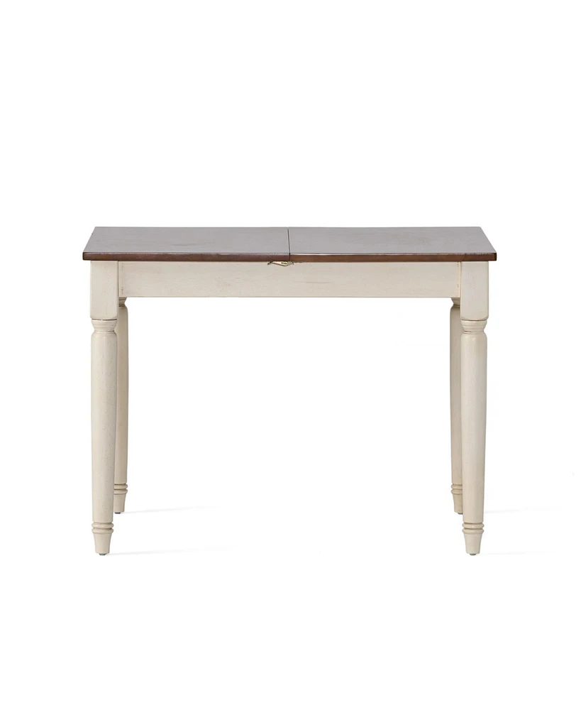 Clearwater Rectangular Sliding Top Table, Dark Oak and Cream, 29.5" x 29" x 49.88