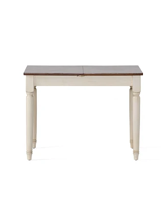 Clearwater Rectangular Sliding Top Table, Dark Oak and Cream, 29.5" x 29" x 49.88