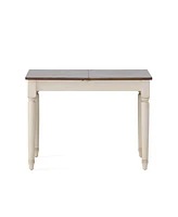 Clearwater Rectangular Sliding Top Table, Dark Oak and Cream, 29.5" x 29" x 49.88