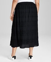 And Now This Trendy Plus Tiered Lace-Inset Skirt