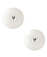 Slickblue Stoneware Farmhouse Chicken Platter (Set of 2)