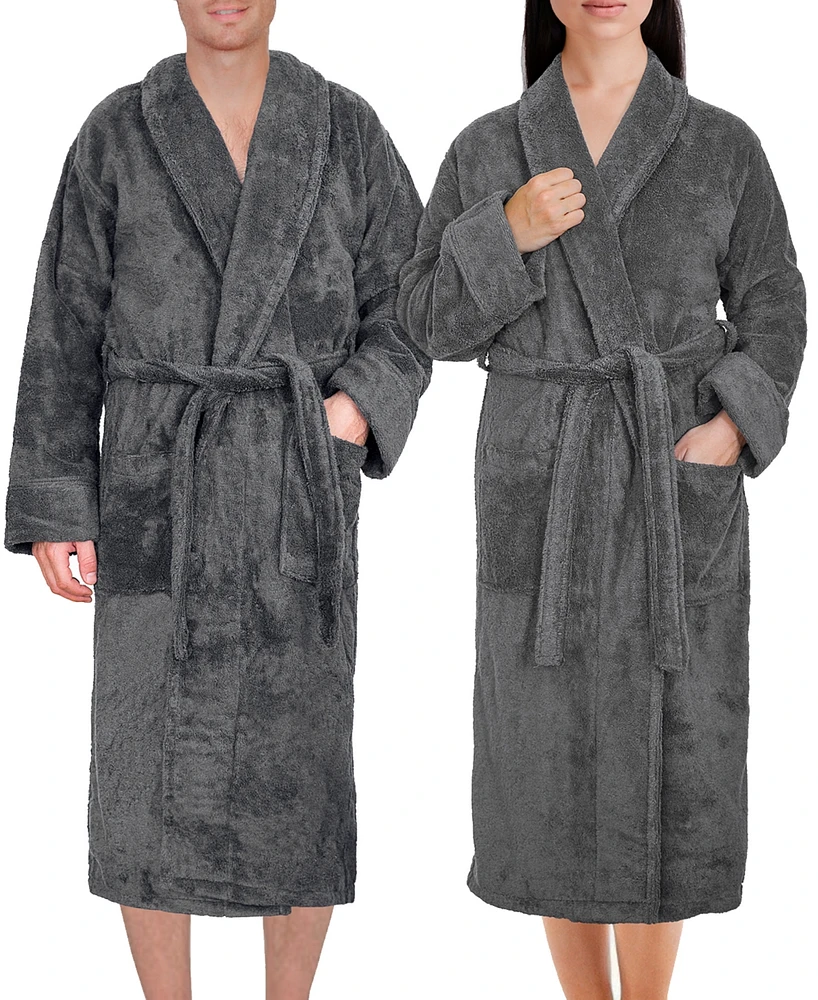 American Soft Linen Lightweight Plush Shawl Collar Bathrobes