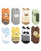 Hudson Baby Baby Boys Hudson Cotton Rich Newborn and Terry Socks, Zoo Animals