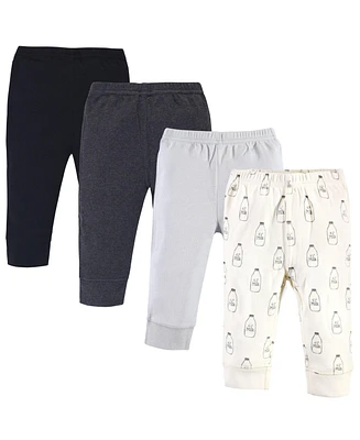 Touched by Nature Baby Boys Baby Organic Cotton Pants 4pk, Milk