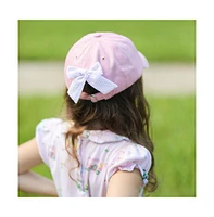 Bits & Bows Girls Girls Rainbow Golf Cart Bow Baseball Hat in Pink