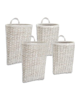 Slickblue Woven Metasequoia Wood Wall Baskets (Set of 4)