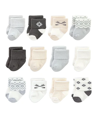 Hudson Baby Boys Cotton Rich Newborn and Terry Socks