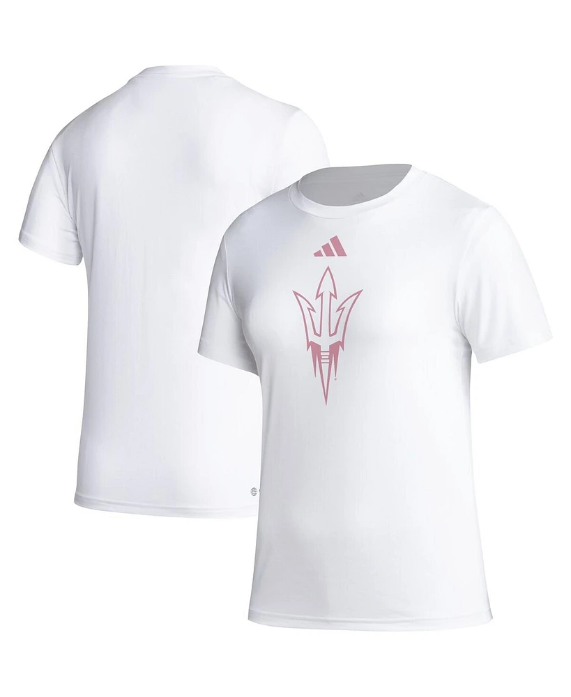 Adidas Women's White Arizona State Sun Devils Aeroready Breast Cancer Awareness Pregame T-Shirt