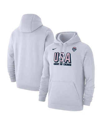 Nike Men's White Usa Basketball Club Fleece Pullover Hoodie