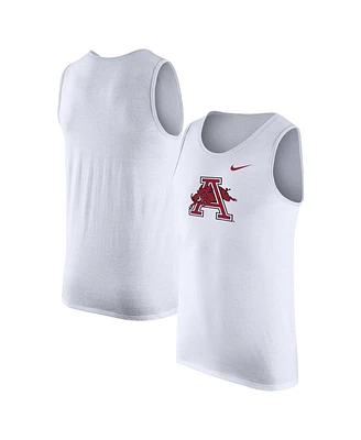 Nike Men's White Arkansas Razorbacks Vintage-like Logo Performance Tank Top