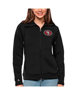 Antigua Women's Black San Francisco 49ers Protect Full-Zip Jacket