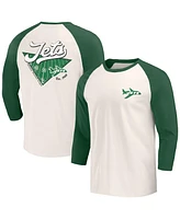 Fanatics Men's Kelly Green/White New York Jets Raglan 3/4 Sleeve T-Shirt