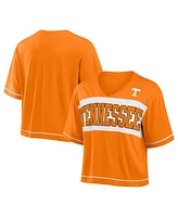 Fanatics Women's Orange Tennessee Volunteers Home Team Bold Fashion Modest V-Neck Cropped T-Shirt