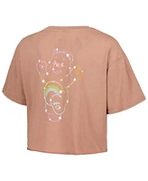 Mad Engine Women's Coral Care Bears Cheer Bear Constellation Cropped T-Shirt