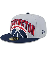 New Era Men's Gray/Navy Washington Wizards Tip-Off Two-Tone 59FIFTY Fitted Hat