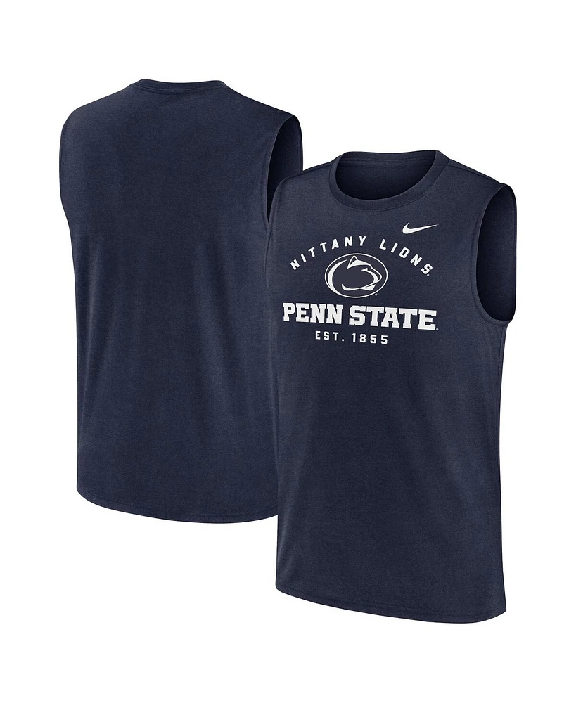 Nike Men's Navy Penn State Nittany Lions Primetime Legend Lock Up Performance Muscle Tank Top