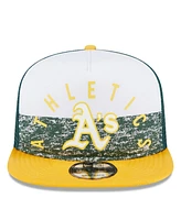 New Era Men's White/Gold Oakland Athletics Team Foam Front A-Frame Trucker 9FIFTY Snapback Hat