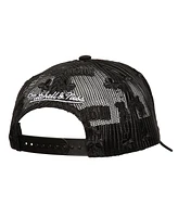 Mitchell & Ness Men's Black Boston Celtics Monogram All-Over Logo Mesh Trucker Adjustable Hat