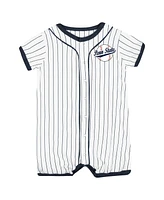 Colosseum Baby White Penn State Nittany Lions Pinstripe Dusty Romper