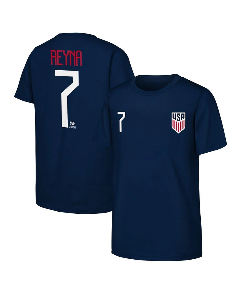 Outerstuff Big Boys and Girls Giovanni Reyna Navy Usmnt Name Number T-Shirt