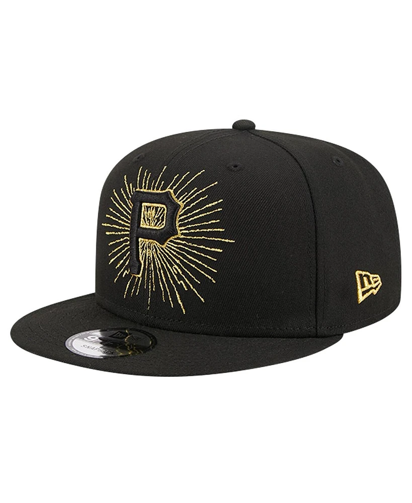 New Era Men's Black Pittsburgh Pirates Metallic Logo 9FIFTY Snapback Hat