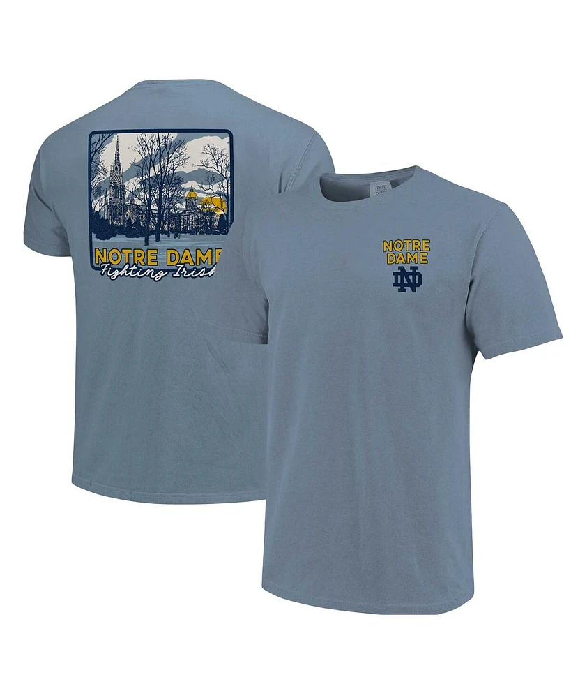 Image One Men's and Women's Light Blue Notre Dame Fighting Irish Hyper Local Campus River T-Shirt