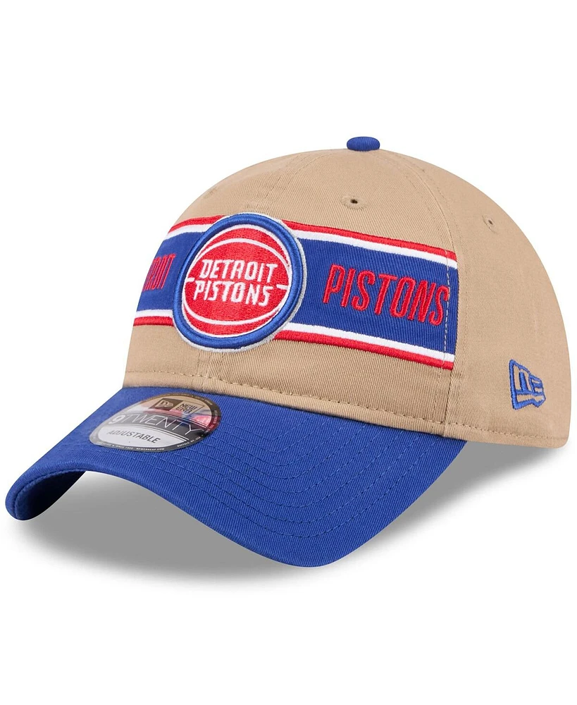 New Era Men's Tan/Blue Detroit Pistons 2024 Nba Draft 9TWENTY Adjustable Hat