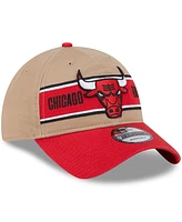 New Era Men's Tan/Red Chicago Bulls 2024 Nba Draft 9TWENTY Adjustable Hat