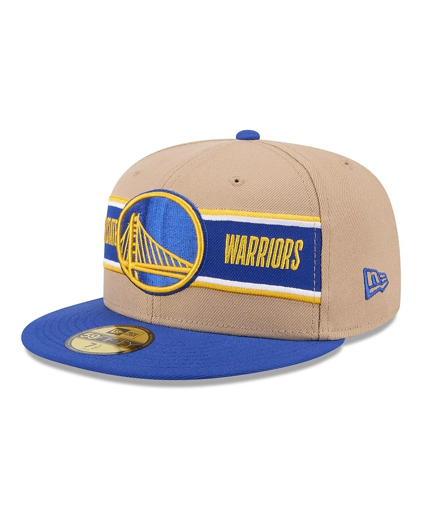 New Era Men's Tan/Royal Golden State Warriors 2024 Nba Draft 59FIFTY Fitted Hat