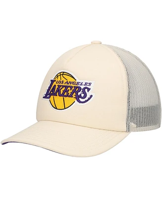 Mitchell & Ness Men's Cream Los Angeles Lakers Trucker Adjustable Hat