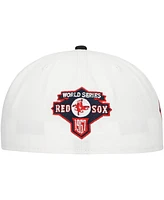 New Era Men's White/Navy Boston Red Sox Major Sidepatch 59FIFTY Fitted Hat