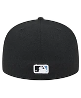 New Era Men's Black Tampa Bay Rays Checkered Undervisor 59FIFTY Fitted Hat