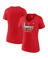 Fanatics Women's Red Florida Panthers 2024 Stanley Cup Champions Celebration V-Neck T-Shirt